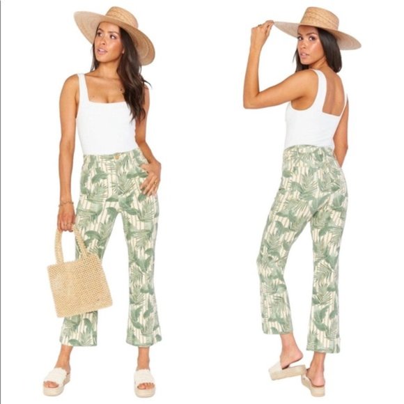Show Me Your Mumu Cropped Hawn Trouser Bamboo Palm Pattern Size 29 - Picture 6 of 6